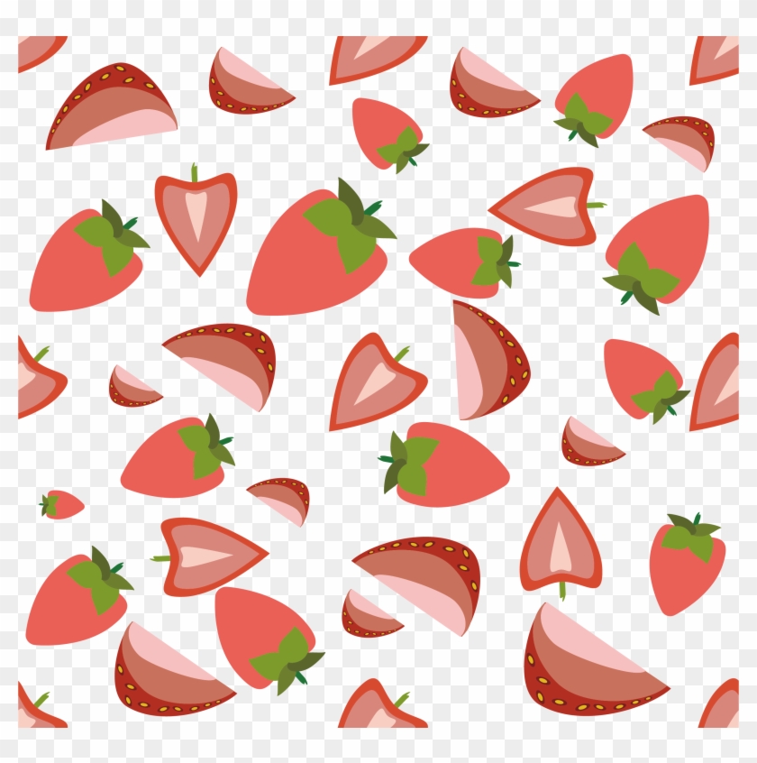 Strawberry Aedmaasikas Fruit Cartoon Pink Pattern Transprent - Strawberry Cartoon Pink Clipart #5155511