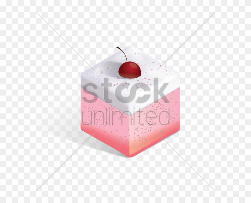 Isometric Strawberry With Cherry On Top Vector - Illustration Clipart