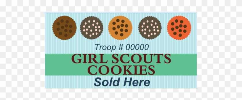 Girl Scout Cookies Sold Here Vinyl Banner With Cookies - Circle Clipart