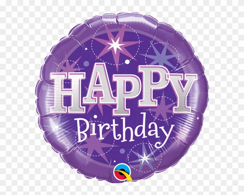 Sparkly Purple Birthday Balloon - Balloon Clipart #5156158
