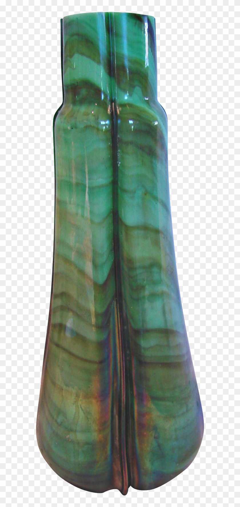 Bohemian Czech Green Swirl Marbled Stone Art Glass - Pottery Clipart #5156941
