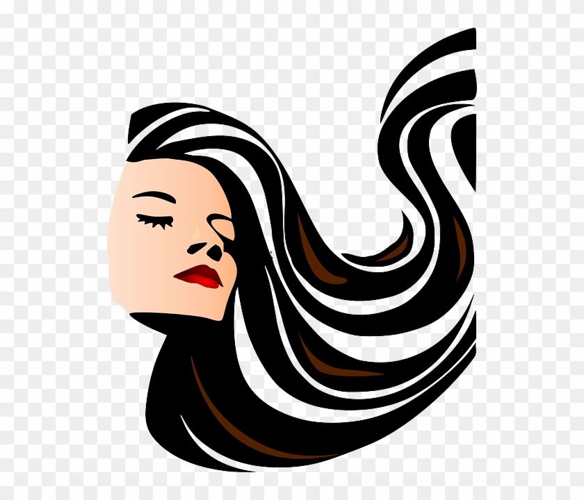 Cartoon Woman With Long Hair Clipart #5157045