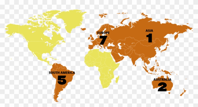 15 Strategic Partner Locations On 4 Continents - Contact World Map Clipart