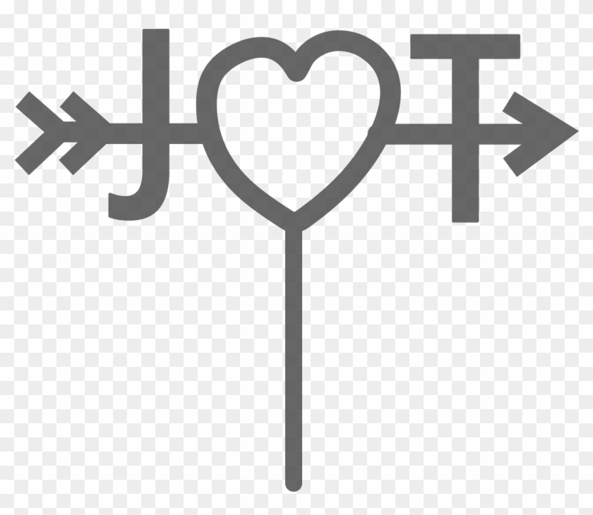 Bride & Groom Initials Wedding Cake Topper - Heart Clipart #5157306
