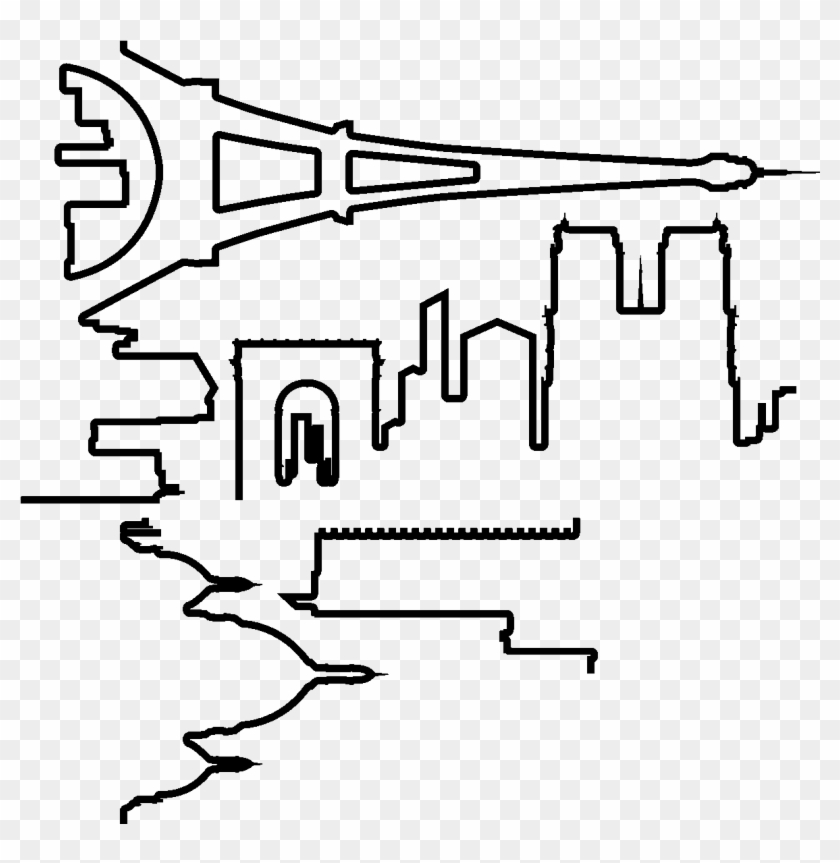 Sticker Skyline Paris Design Ambiance Sticker Sand - Drawing Clipart #5157573