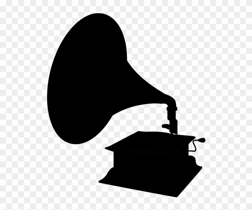 Silhouette Gramophone Music Record Tool Playback - Gramophone Silhouette Clipart