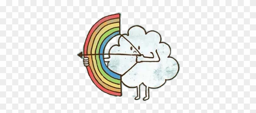 #cloud #nube #arcoiris #colorful #sticker #love #cupid - Arco E Flecha Arco Iris Clipart