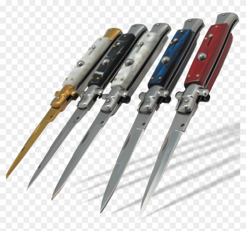 5pc Wholesale Stiletto Knives Set- Automatics - Hunting Knife Clipart