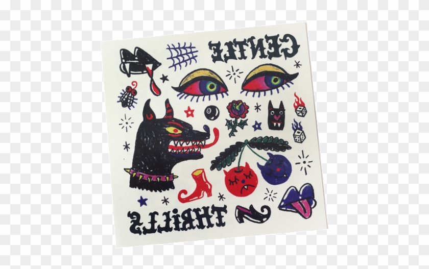 Gentle Thrills Temporary Tattoos - Cartoon Clipart