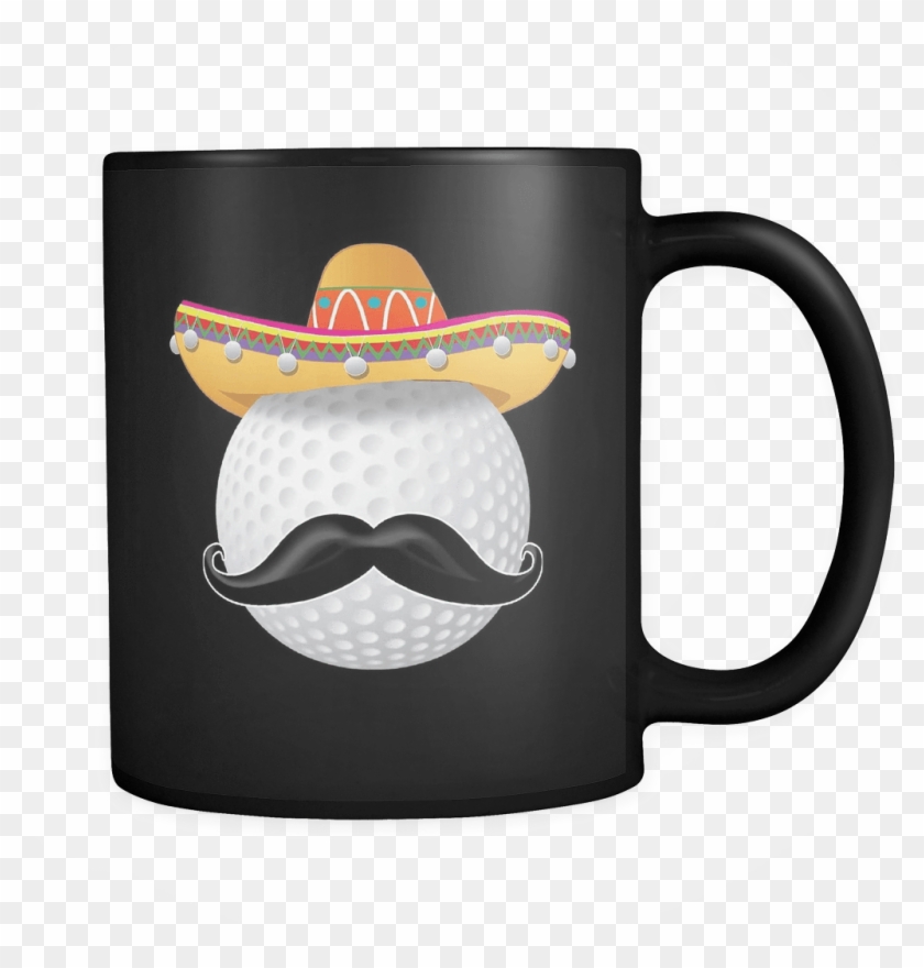 Robustcreative-funny Golf Ball Mustache Mexican Sport - Smile At The World And It Will Smile Back Clipart
