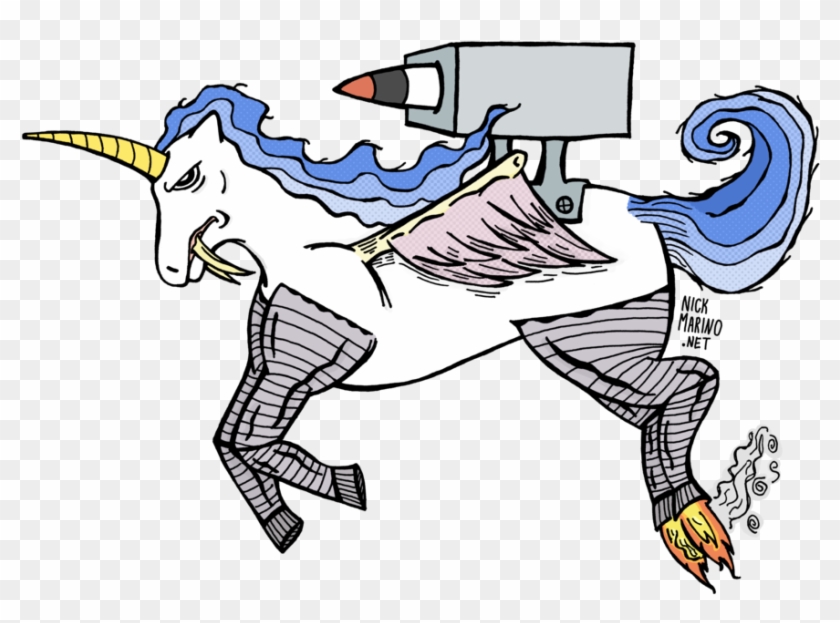 Flying Sabertooth Unicorn By Nickmarino - Flying Unicorn Clipart - Png Download