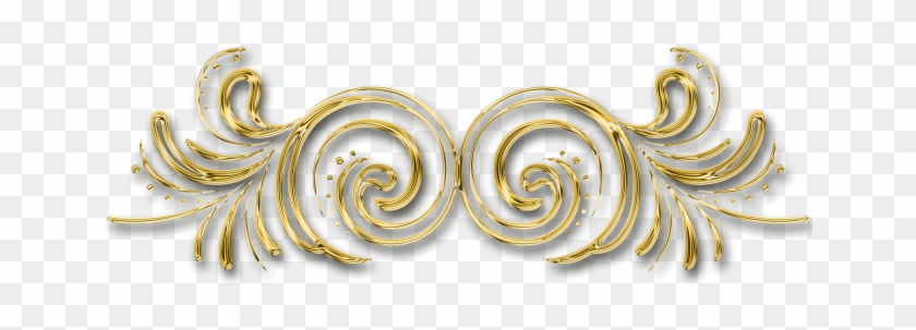 Golden Floral Decor - Earrings Clipart #5159398