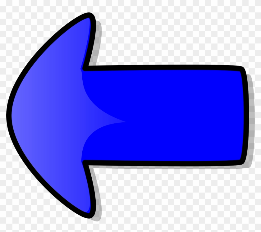 Arrow Left Blue Shape Rounded Png Image - Arrows Cartoon Clipart