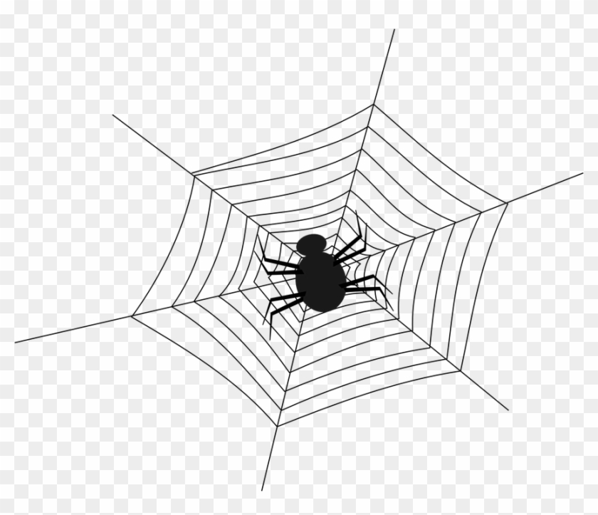 Telaraña, Araña, Spiderweb, Tela De Araña, Web, Neta - Spider In The Middle Of The Web Clipart #5159931