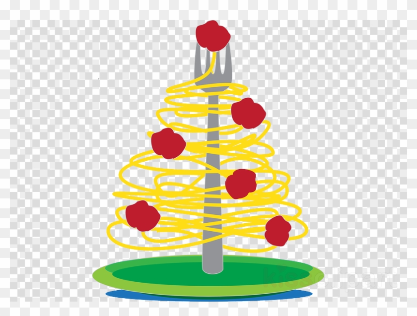 Christmas Spaghetti Clipart Spaghetti With Meatballs - Spaghetti Christmas Tree - Png Download