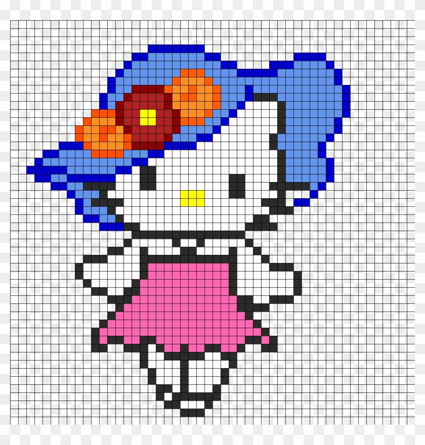 Hello Kitty Perler Bead Pattern 196224 - Minecraft Pretzel Pixel Art Clipart