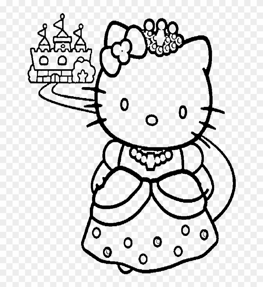 Hello Kitty Coloring Pages Transparent Background - Hello Kitty Castle Coloring Page Clipart #5160625