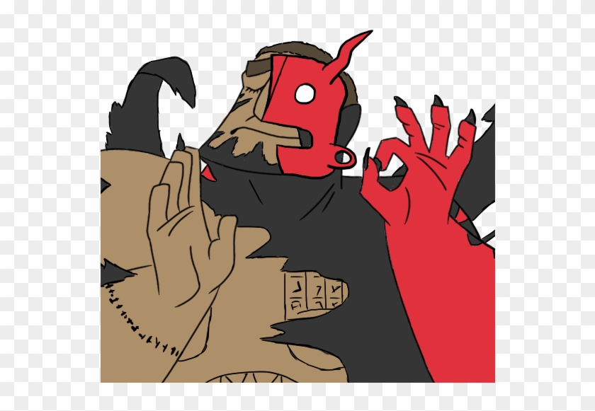 Demon Red Fictional Character Cartoon Mammal Vertebrate - Just Right Meme Clipart