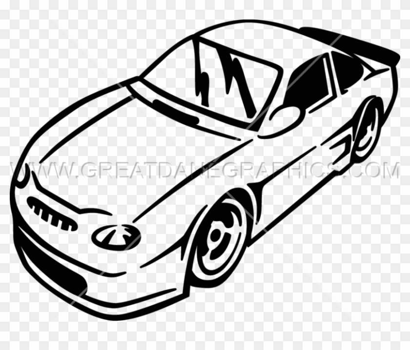 Single Color Race Car - Black And White Race Car Clipart #5160846