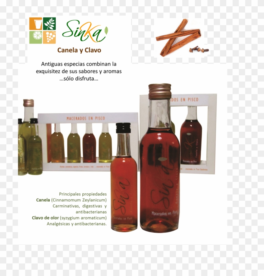 Macerado En Pisco Sabor A Canela Y Clavo Elaborado - Glass Bottle Clipart #5160969