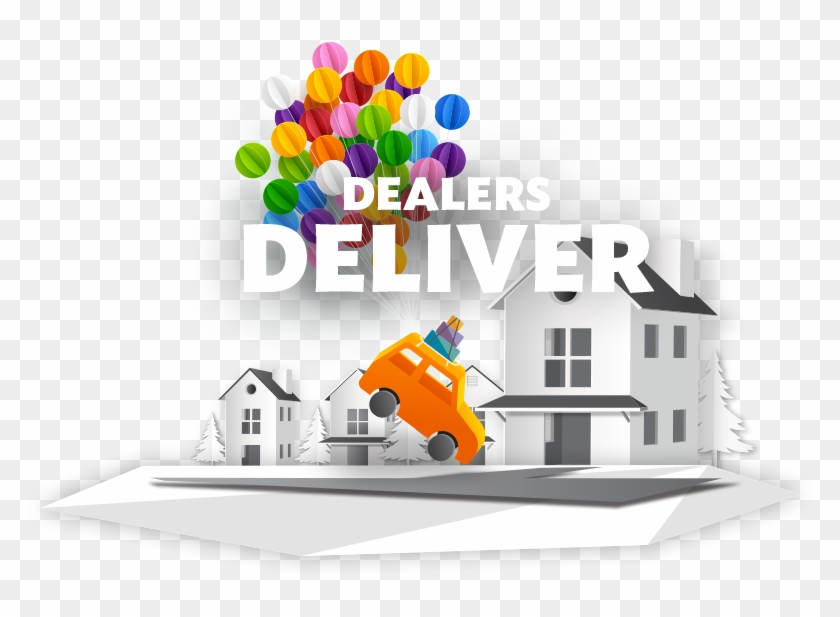 Illustration Of A Car Being Dropped Into A Home Driveway - Graphic Design Clipart #5161507