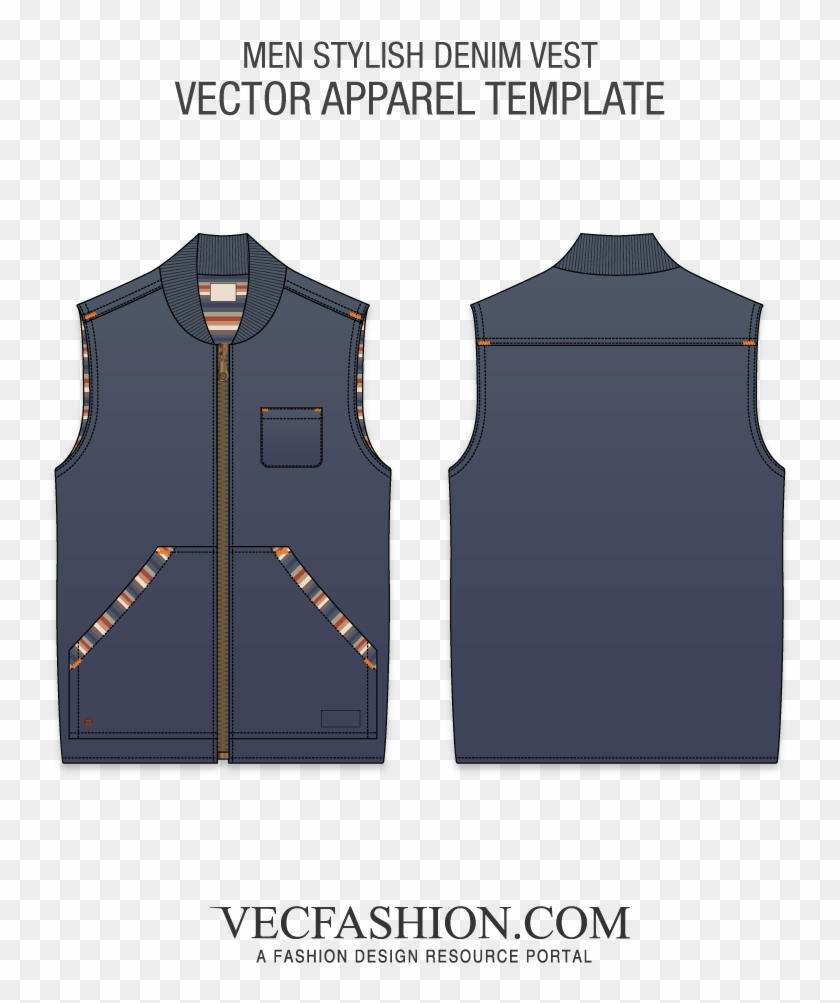 Vector Library Jacket Vector Denim - T Shirt Style Template Clipart