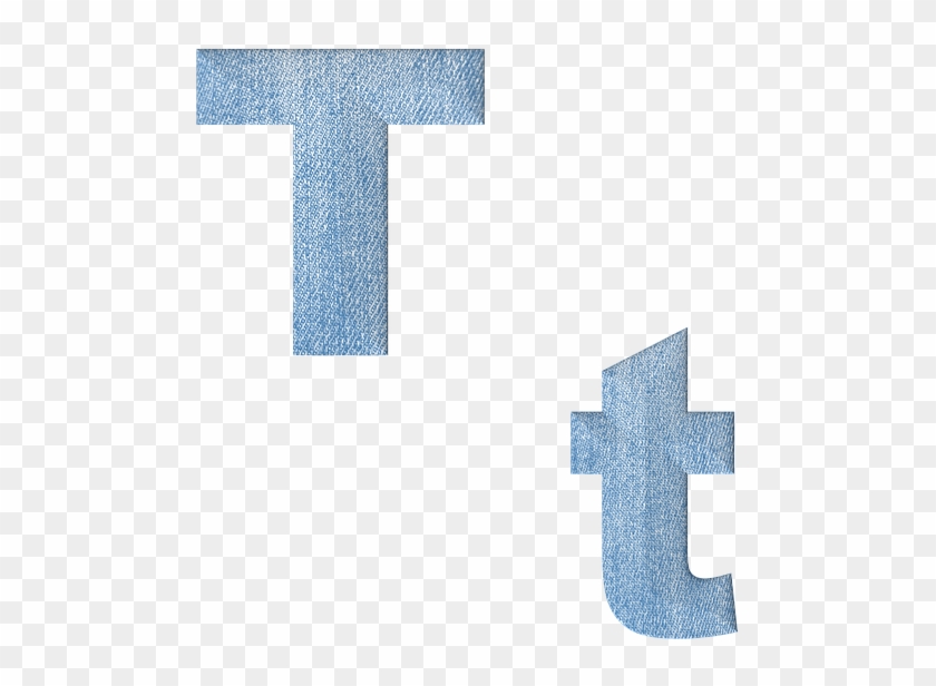 Fabric, 3d, Denim, Alphabet, Letter T, Font, Text, - Cross Clipart
