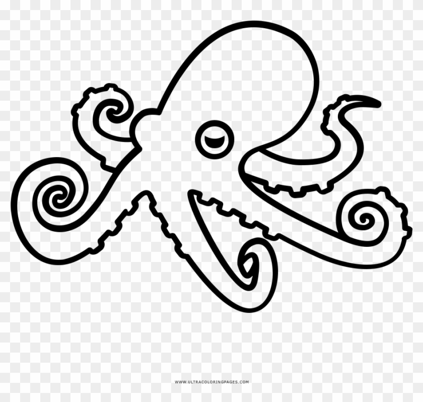 Octopus Coloring Page - Line Art Clipart