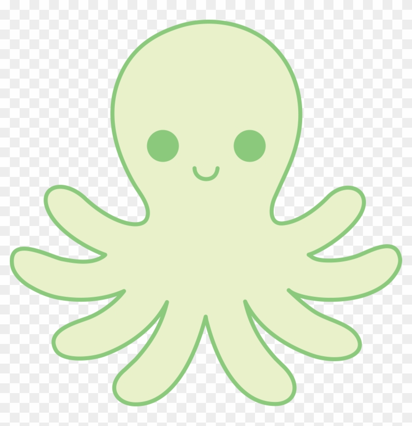 Baby Green Octopus - Green Octopus Clipart