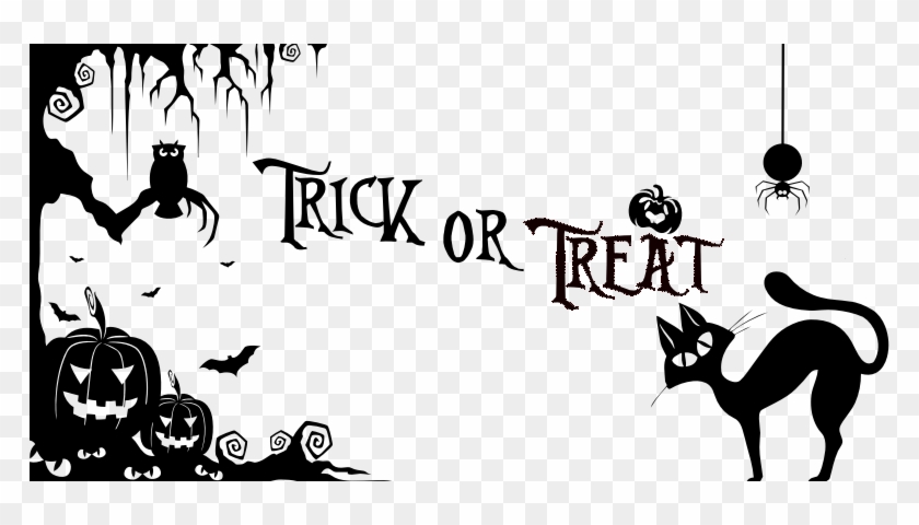 Trick Or Treat Halloween Silhouette From Openclipart - Trick Or Treat Pdf - Png Download #5162539