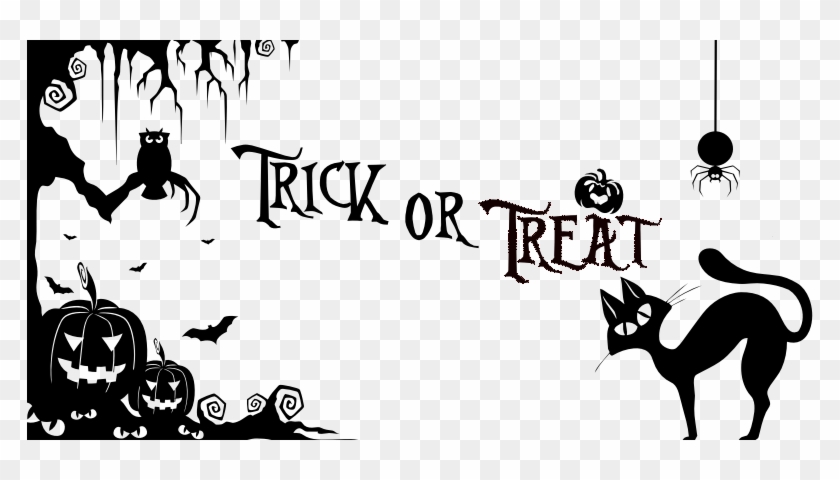 Trick Or Treat Halloween Silhouette From Openclipart - Trick Or Treat Pdf - Png Download