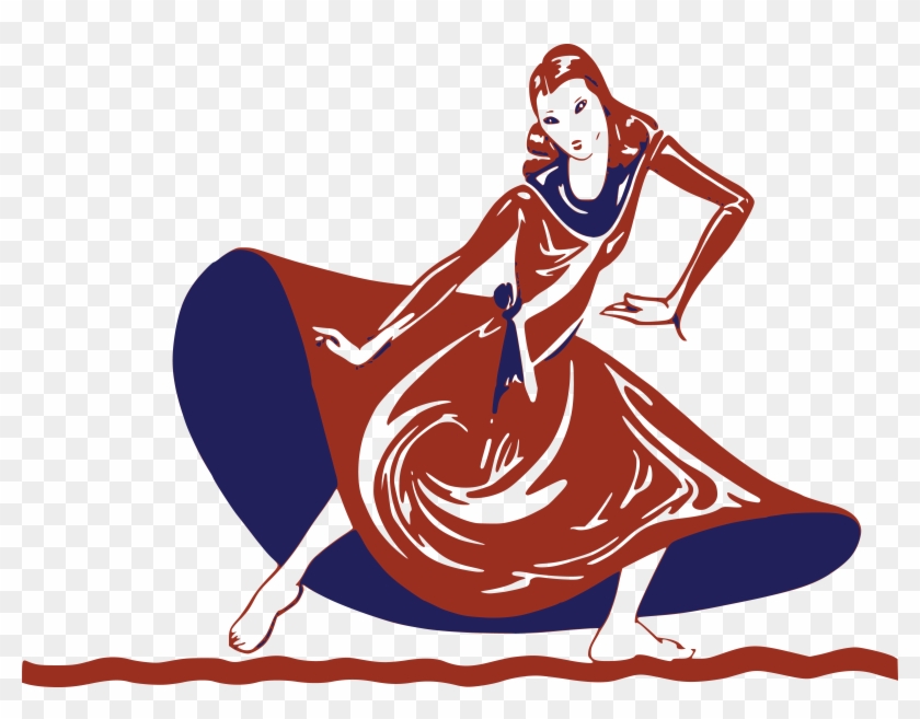 Flying Witch Silhouette - Lady Dancing Clip Art - Png Download