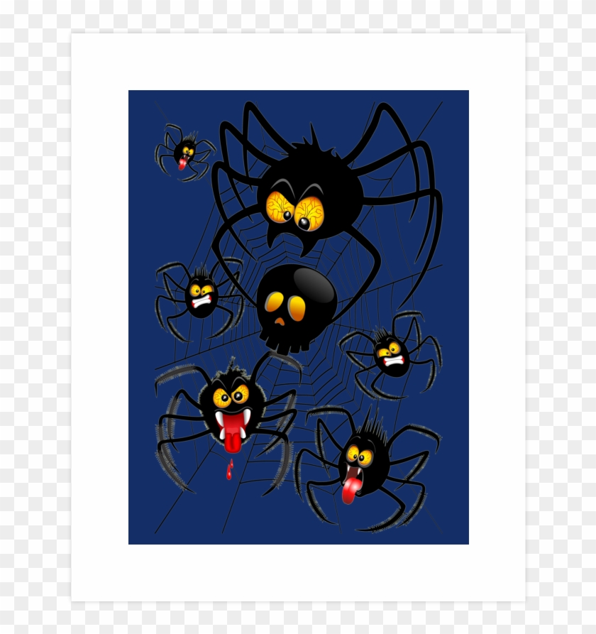 Spiders Cartoon With Halloween - Cartoon Clipart #5163334