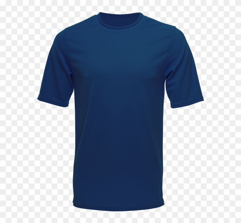 Unisex Short Sleeve Crew Dry Shirt - Navy Blue Shirt Png Clipart