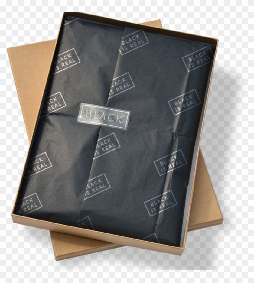 Black Custom Printed Tissue Paper - Tissue Paper With Sticker Packaging Clipart