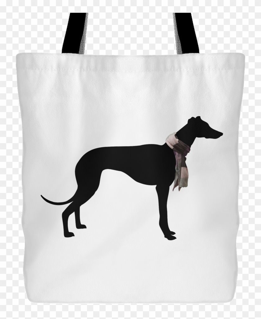 Greyhound With Striped Scarf Tote Bag - Greyhound Petting Chart Clipart #5163546