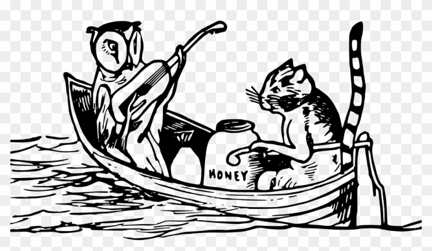 Download Png - Edward Lear Illustration The Owl And The Pussycat Clipart #5164660