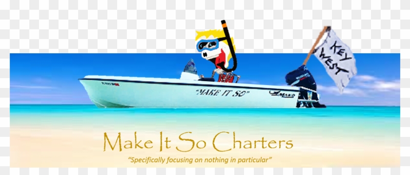 Cropped Make It So Charters Key West Skull In Boat - Marron Rouge Clipart
