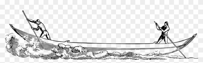 Canoe Rowing Free On Dumielauxepices Net - Row Boat Cartoon Black And White Clipart