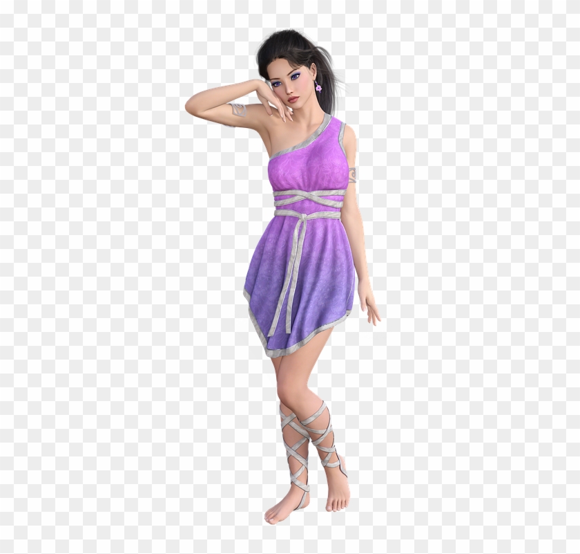 Femenina, Personaje, Mujer, Modelo, Arte Digital - Cocktail Dress Clipart #5165666