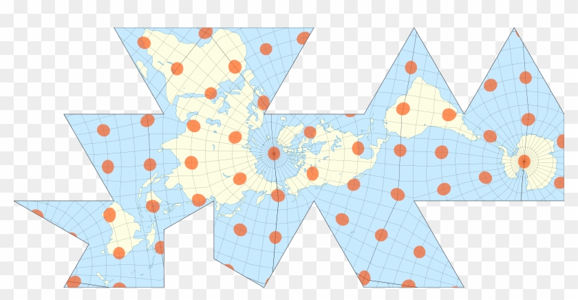 Dymaxion With Tissot's Indicatrices Of Distortion - Craft Clipart #5166444