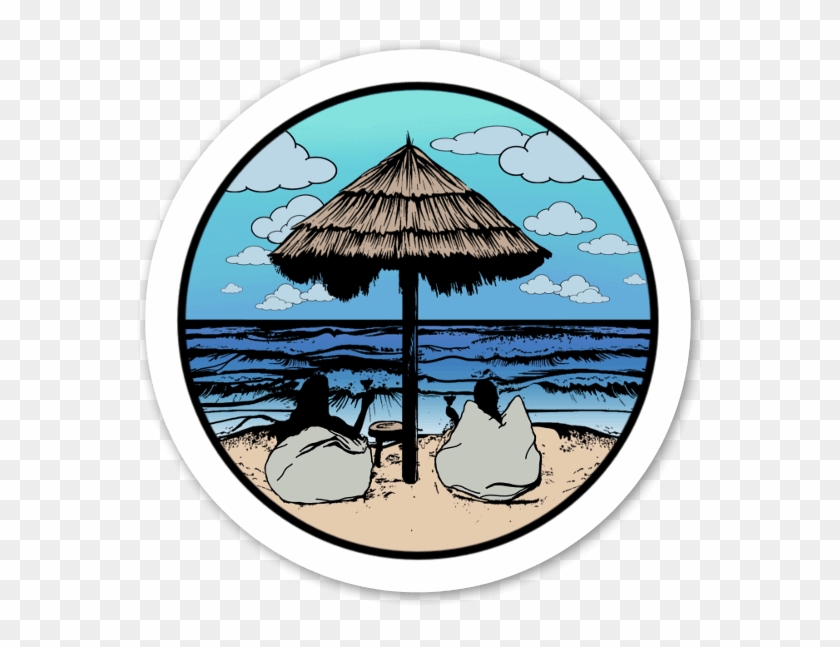 Drinks By The Ocean - Cartoon Clipart