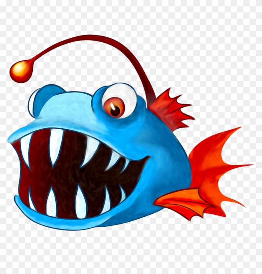 **✿*fauna Marina*✿** Ocean Creatures, Marine Life, - Angler Fish Cartoon Png Clipart #5168133