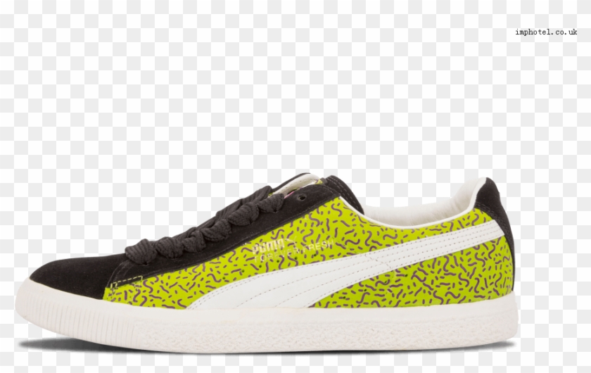 Yo Mtv Raps Clyde Black Lime Green White - Skate Shoe Clipart #5168440