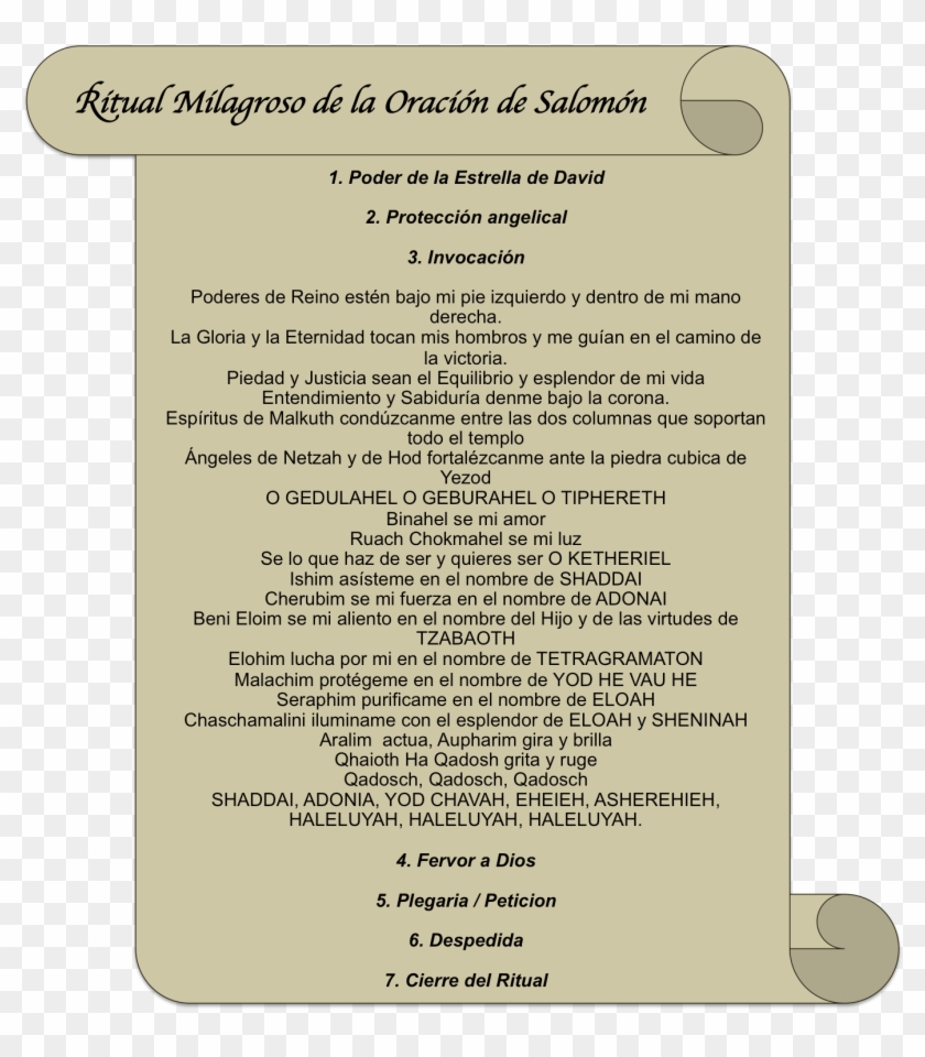 Ritual Pergamino - Oracion A San Salomon Clipart #5169059