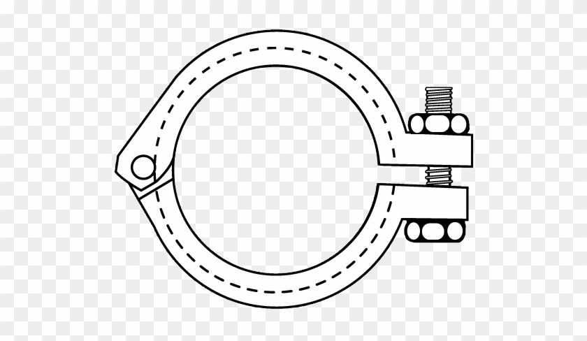 13i 3" Clamp Heavy Duty Ti-line 304 Tumble Finish - Circle Clipart