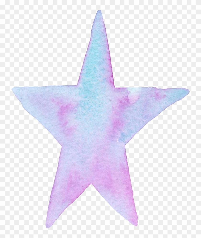 #star #watercolor #ftestickers - Watercolor Purple Star Png Clipart