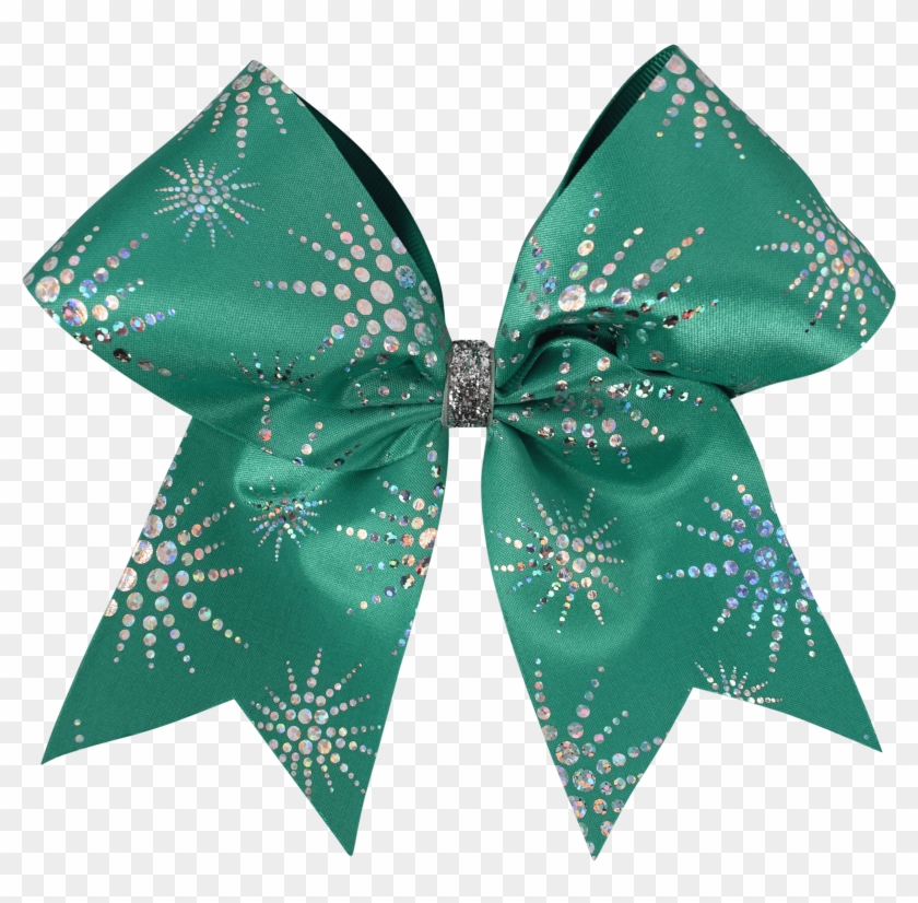 Teal Starburst I Love Cheer® Hair Bow Clipart