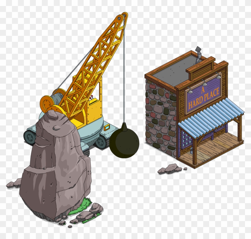 Rock And A Hard Place - Illustration Clipart