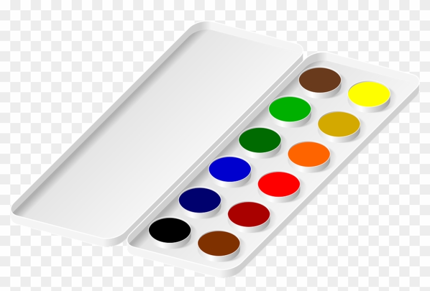 Watercolors, Colors, Painting, Black, Blue, Green - Watercolors For Kids Clipart